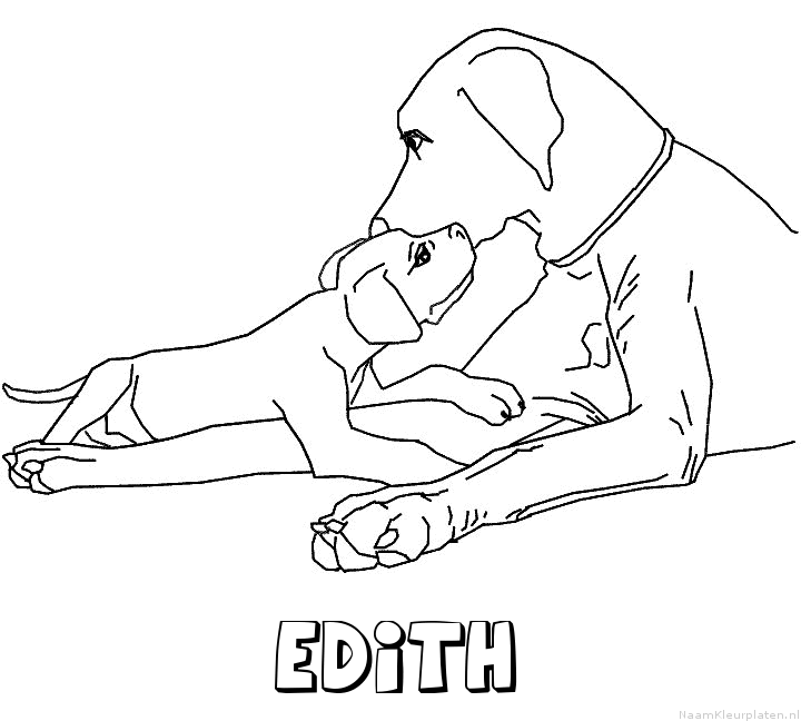 Edith hond puppy kleurplaat