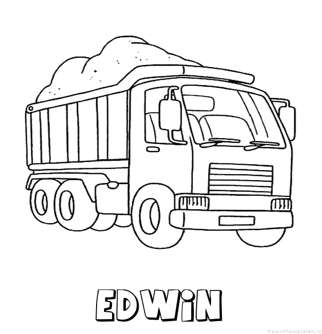 Edwin vrachtwagen kleurplaat