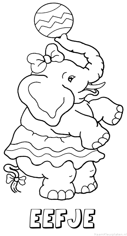 Eefje olifant kleurplaat