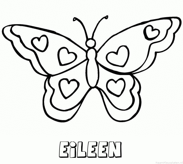 Eileen vlinder hartjes kleurplaat