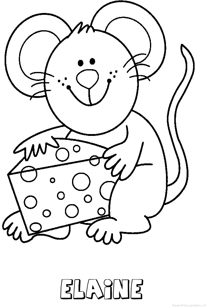 Elaine muis kaas kleurplaat