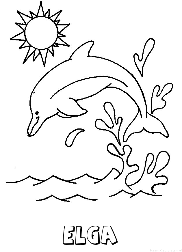 Elga dolfijn kleurplaat