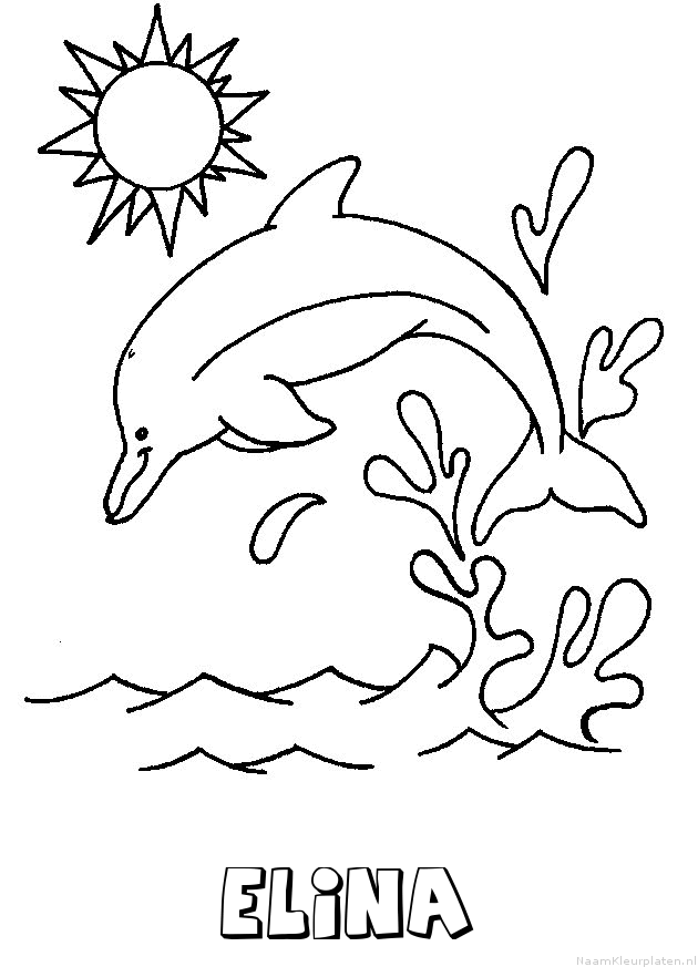 Elina dolfijn kleurplaat