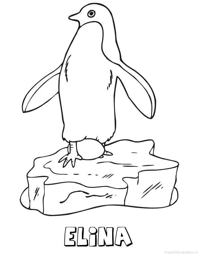 Elina pinguin kleurplaat