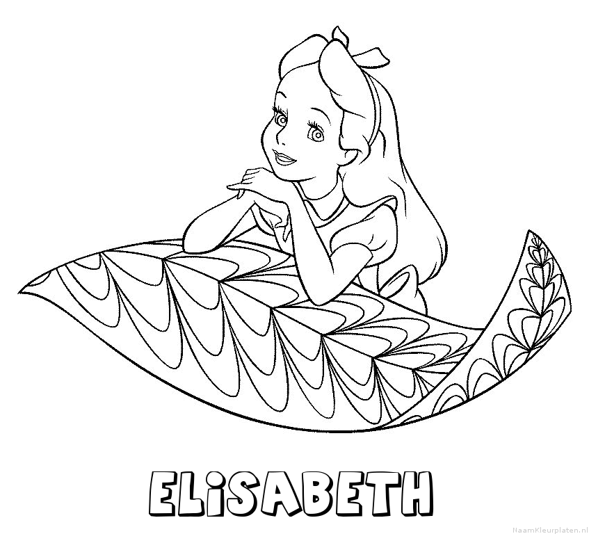 Elisabeth alice in wonderland kleurplaat