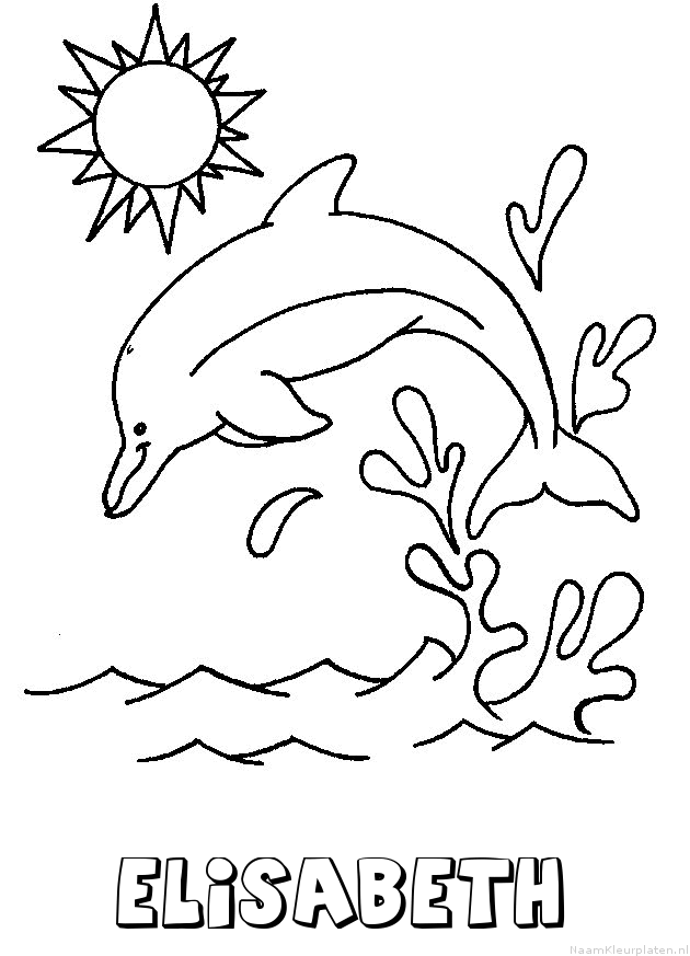 Elisabeth dolfijn kleurplaat