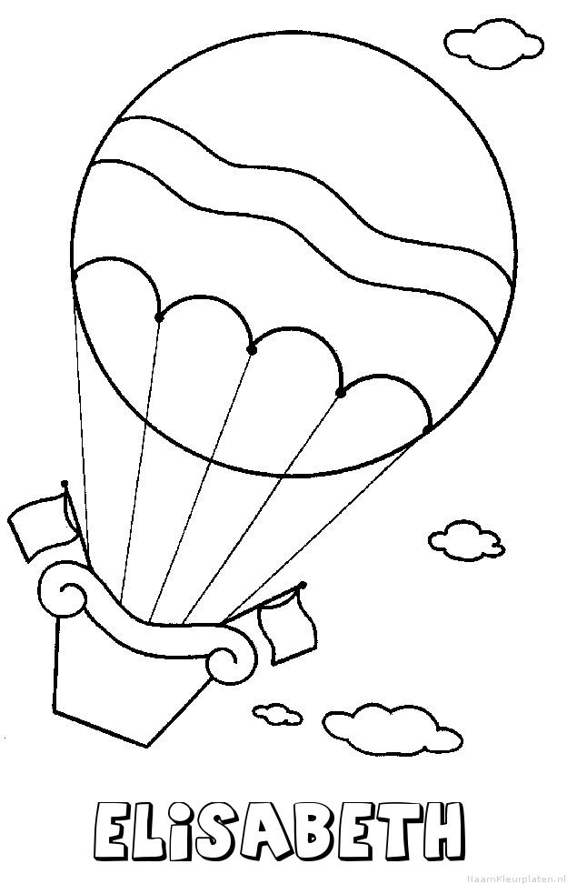 Elisabeth luchtballon kleurplaat