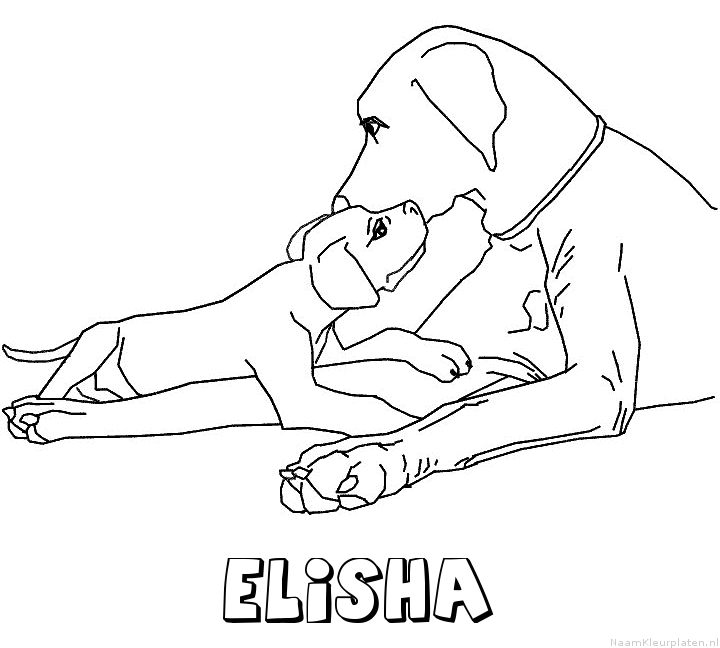 Elisha hond puppy kleurplaat