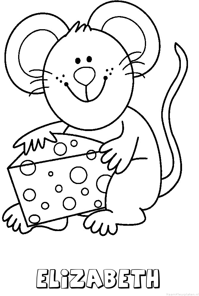 Elizabeth muis kaas kleurplaat