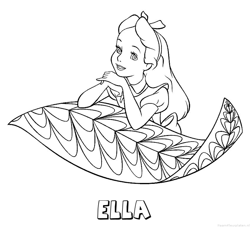 Ella alice in wonderland kleurplaat