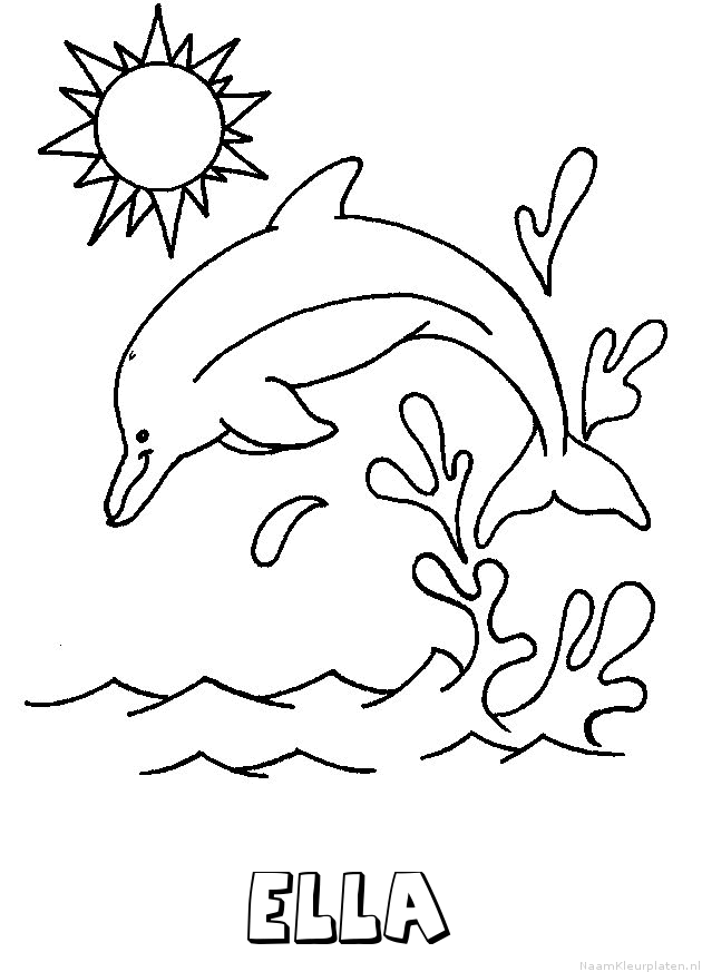 Ella dolfijn kleurplaat