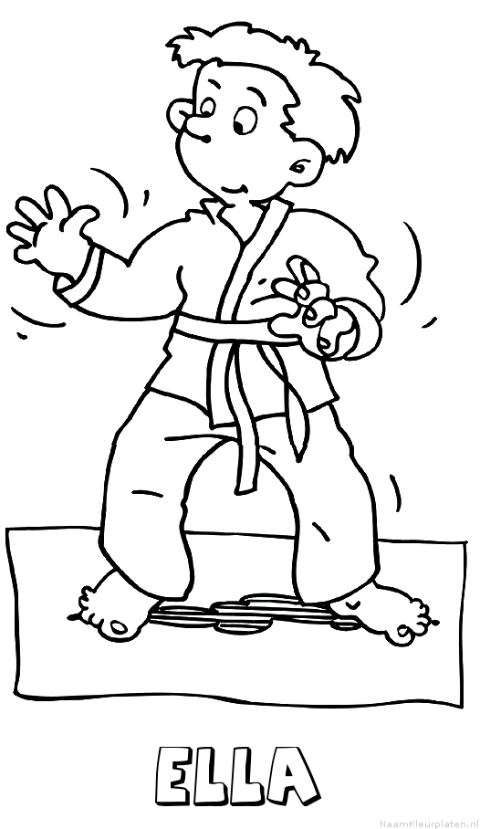 Ella judo kleurplaat