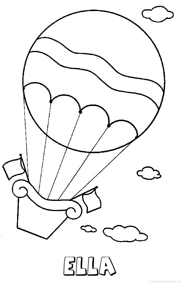Ella luchtballon kleurplaat