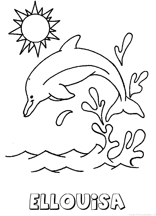 Ellouisa dolfijn kleurplaat