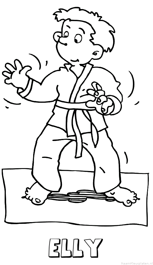 Elly judo kleurplaat