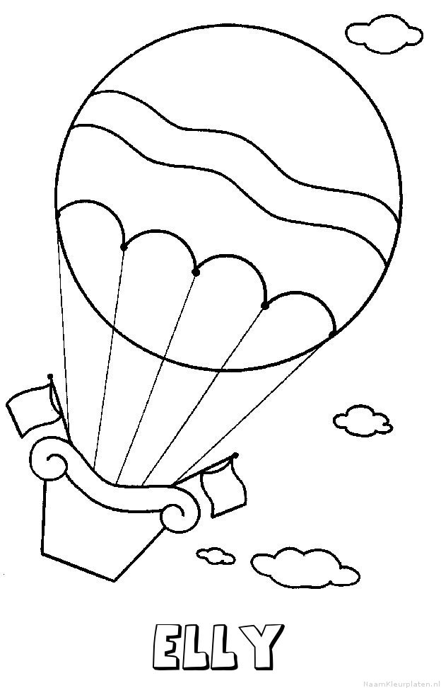 Elly luchtballon kleurplaat