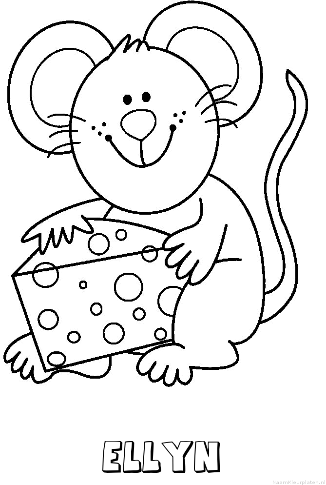 Ellyn muis kaas kleurplaat