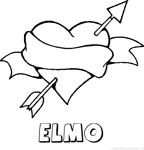 Elmo liefde kleurplaat