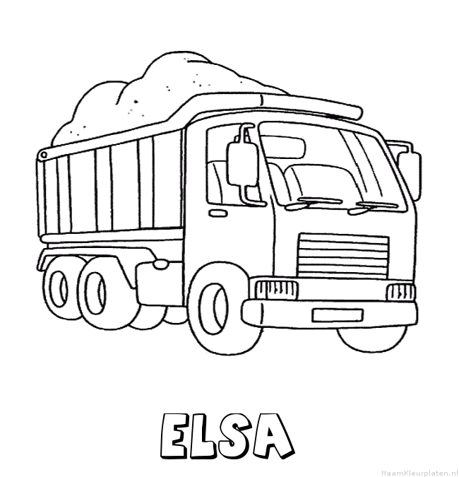 Elsa vrachtwagen kleurplaat
