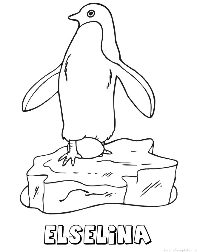 Elselina pinguin kleurplaat