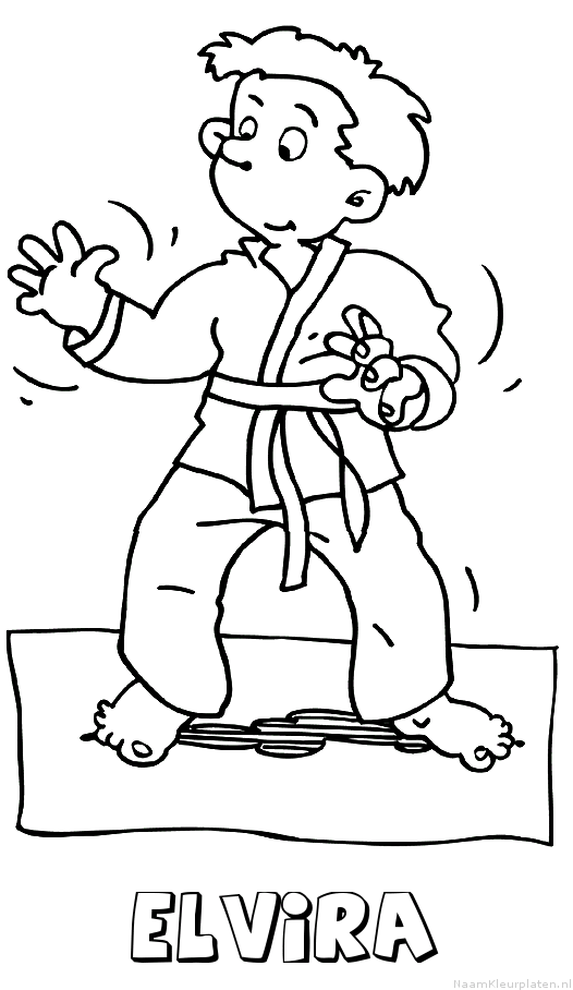 Elvira judo kleurplaat