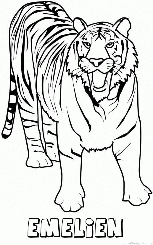 Emelien tijger 2 kleurplaat