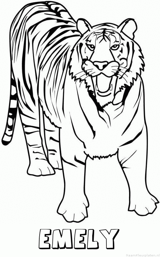 Emely tijger 2 kleurplaat