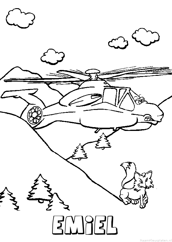 Emiel helikopter kleurplaat