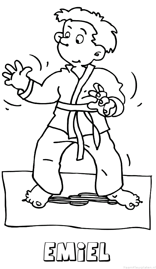 Emiel judo kleurplaat