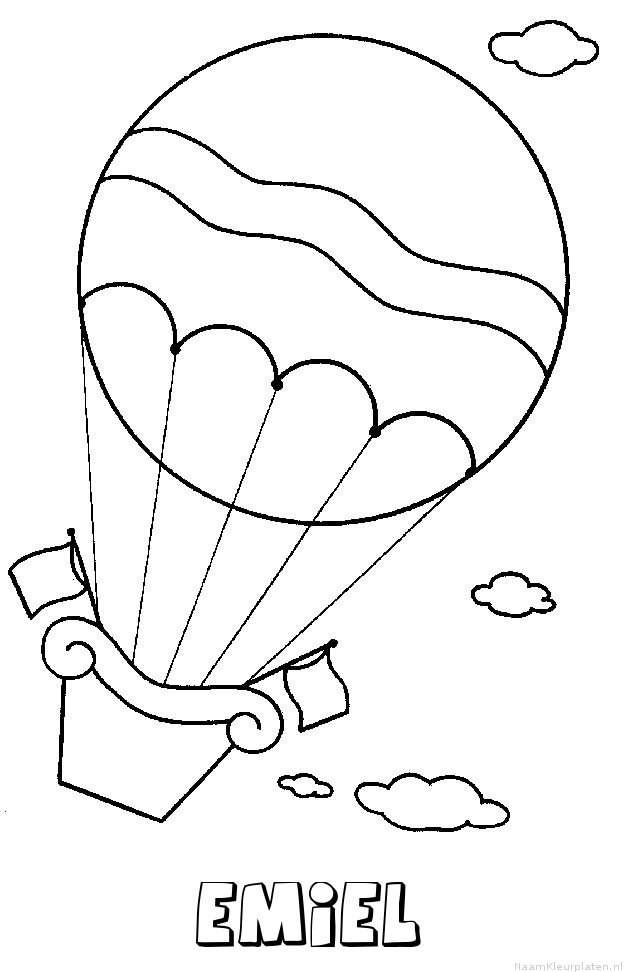 Emiel luchtballon kleurplaat