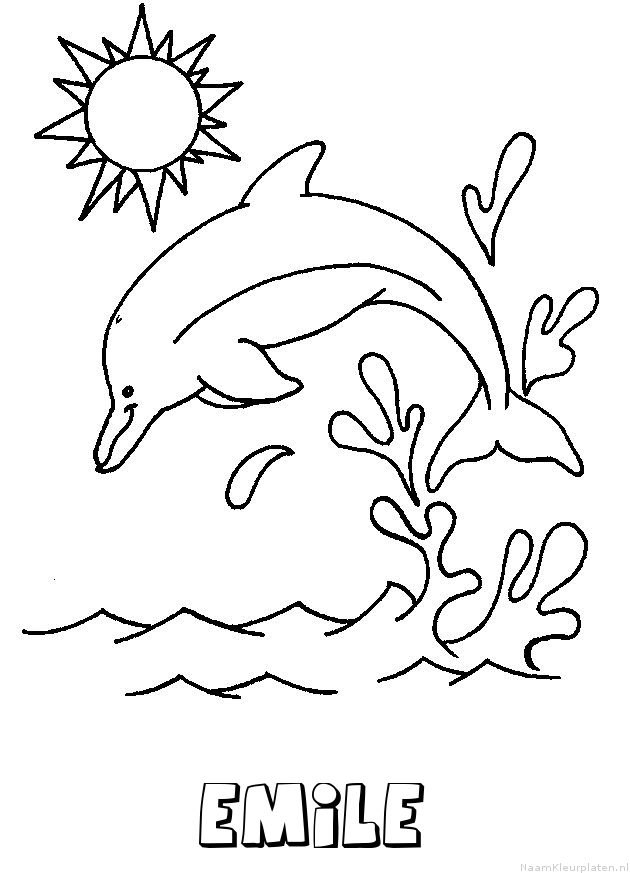 Emile dolfijn kleurplaat
