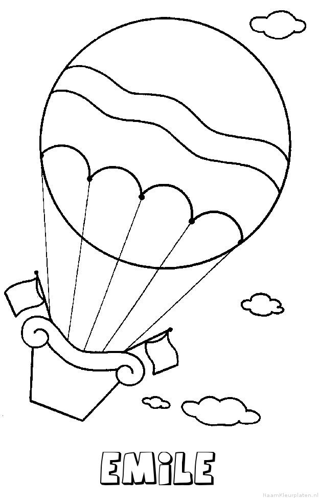 Emile luchtballon kleurplaat