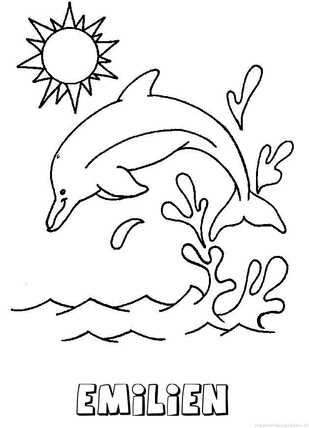 Emilien dolfijn kleurplaat