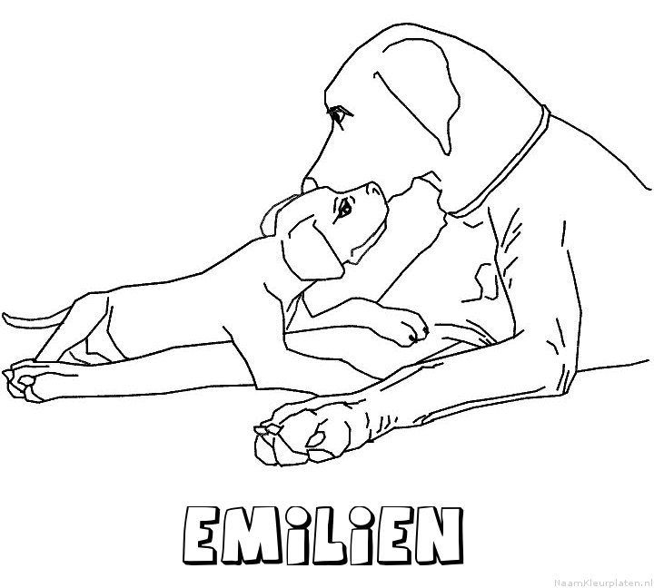 Emilien hond puppy kleurplaat