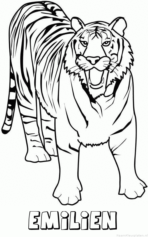 Emilien tijger 2 kleurplaat