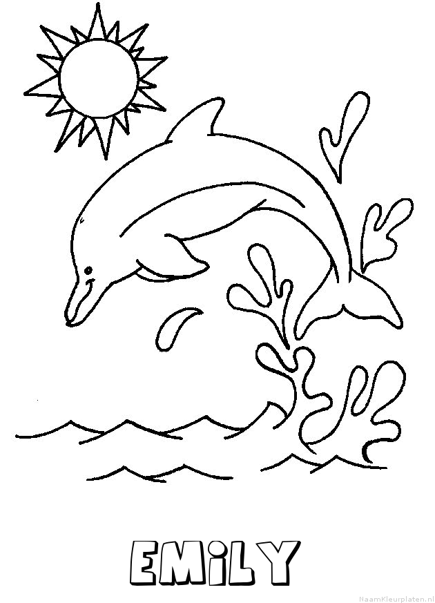 Emily dolfijn kleurplaat