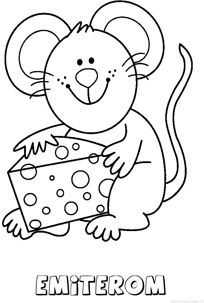 Emiterom muis kaas kleurplaat
