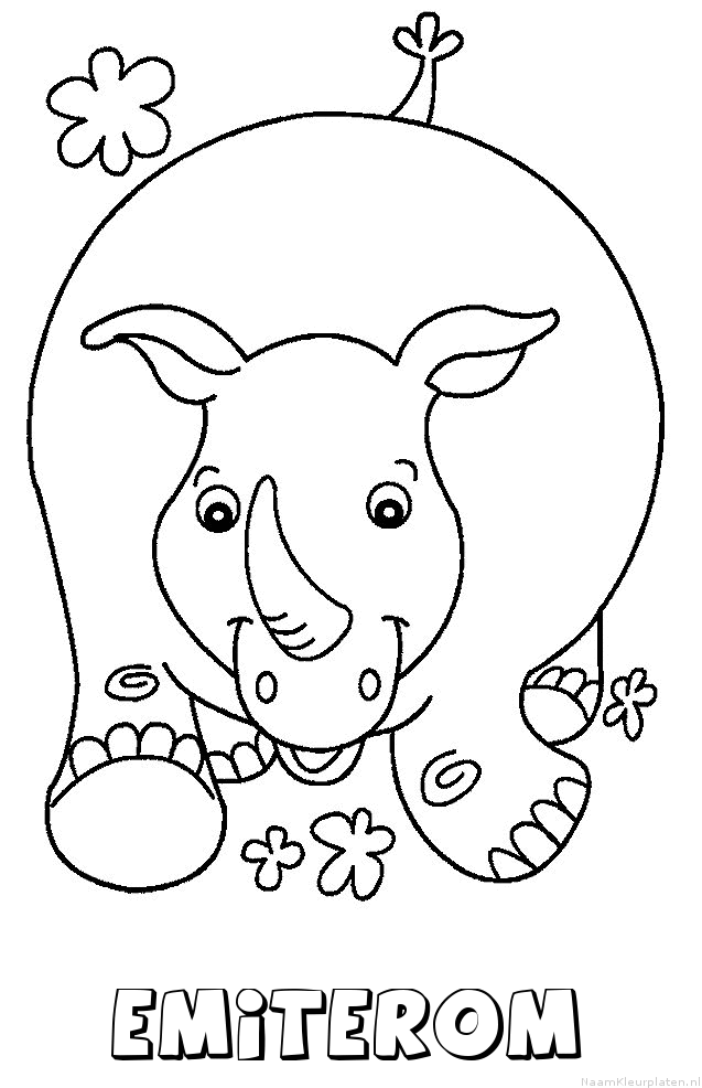 Emiterom neushoorn kleurplaat