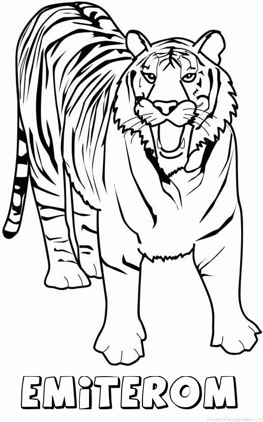 Emiterom tijger 2 kleurplaat