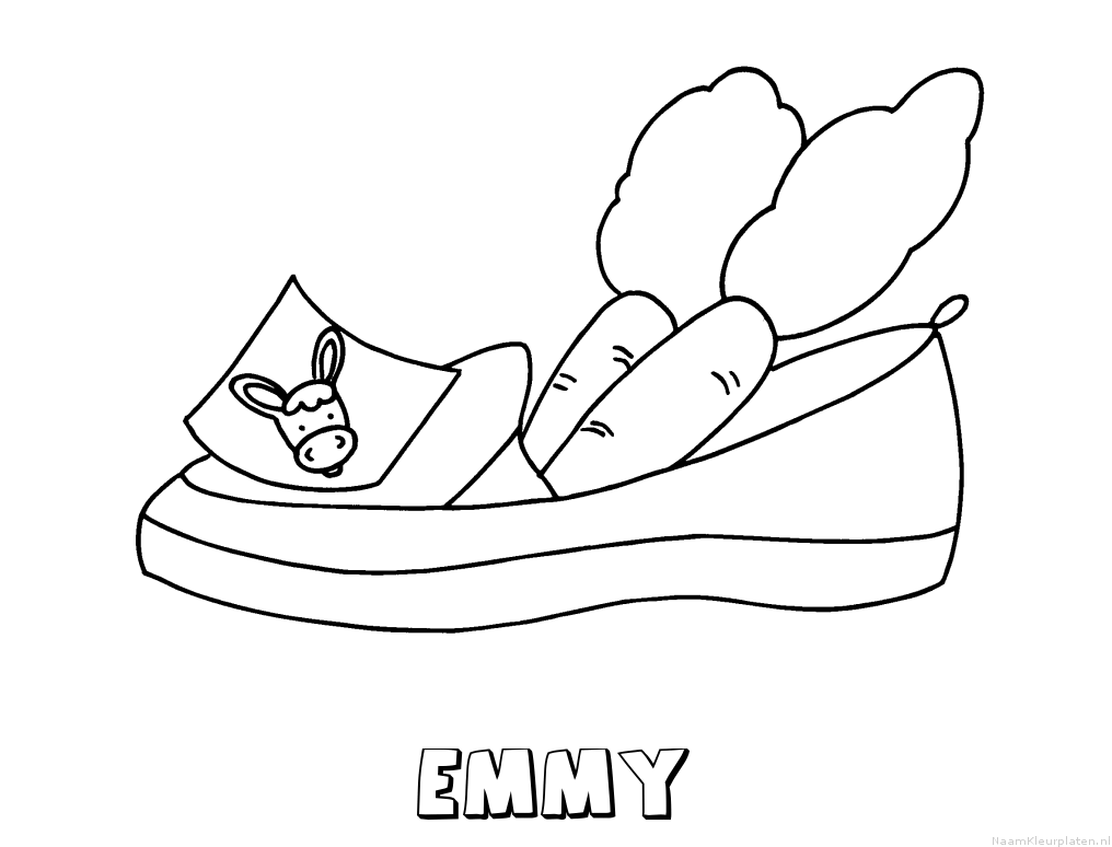 Emmy schoen zetten kleurplaat
