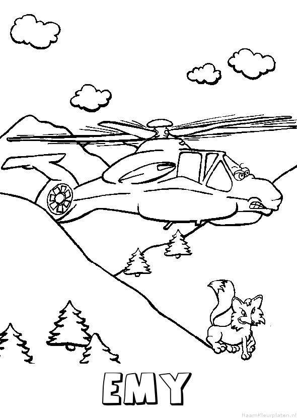 Emy helikopter kleurplaat