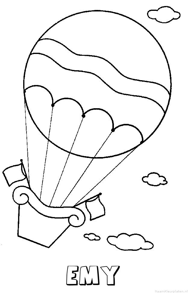 Emy luchtballon kleurplaat