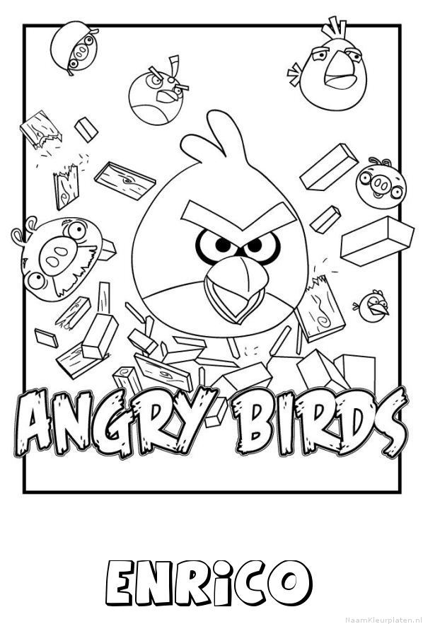 Enrico angry birds kleurplaat
