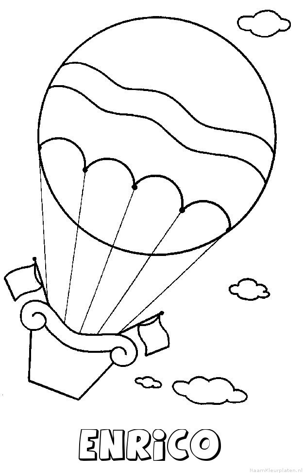 Enrico luchtballon kleurplaat