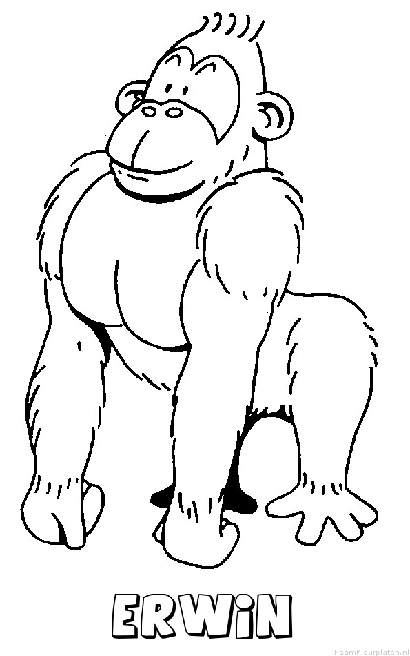 Erwin aap gorilla kleurplaat