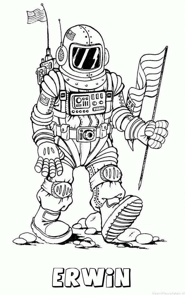 Erwin astronaut kleurplaat