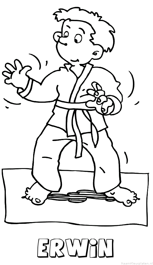 Erwin judo kleurplaat