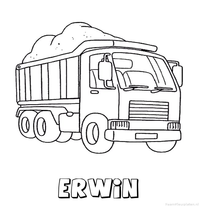 Erwin vrachtwagen kleurplaat