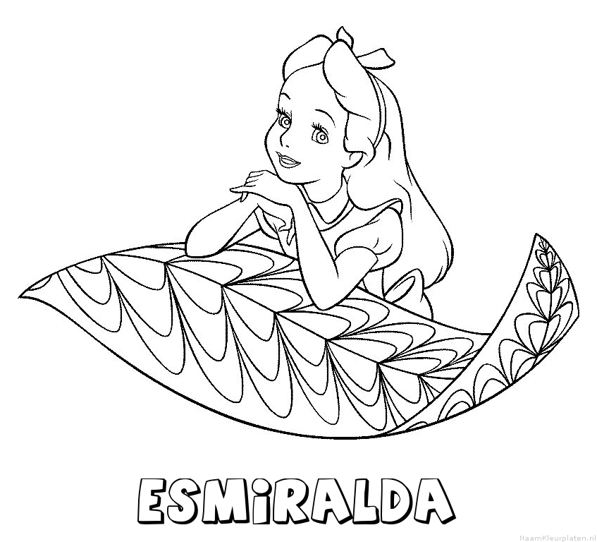 Esmiralda alice in wonderland kleurplaat