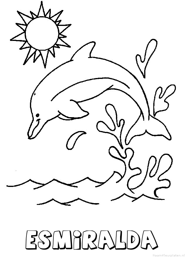 Esmiralda dolfijn kleurplaat